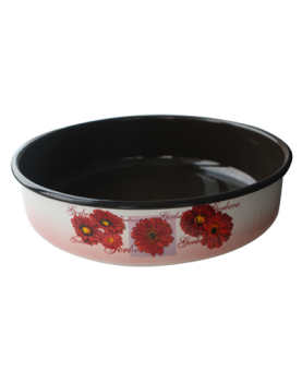 Емайлирана тава кръгла ф32см с декор GERBERA - 442HF/32 РЯ-(27-905/1856)