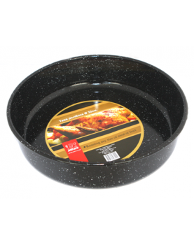 Емайлирана тава кръг дълбока 30xh8cm черна РЯ- (442HF/30)