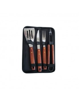 Комплект помощни прибори за барбекю 4-ка в калъф CN-(BBQ252) 194598 - Horecano