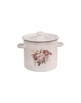 Емайлирана тенджера 7л "Rose Amazing Flowers" Н-(I1620/2mroseAF) - Horecano