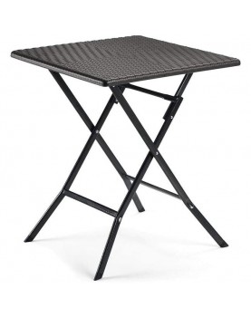 Квадратна сгъваема маса 62x62xh73см POLYRATTAN кафява - Horecano