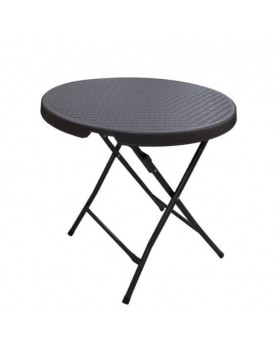 Кръгла сгъваема маса ф60xh74см POLYRATTAN кафява - Horecano