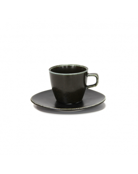 Порцеланова чаша с чинийка 220мл ANTIQUE-BLACK - Horecano